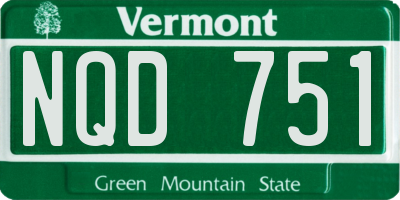 VT license plate NQD751
