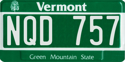 VT license plate NQD757