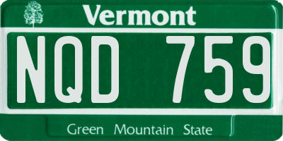 VT license plate NQD759