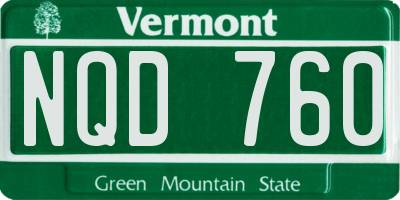 VT license plate NQD760