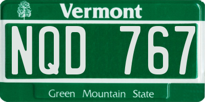 VT license plate NQD767
