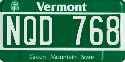 VT license plate NQD768