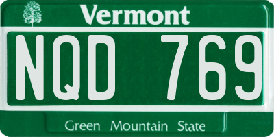VT license plate NQD769
