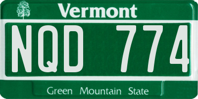 VT license plate NQD774