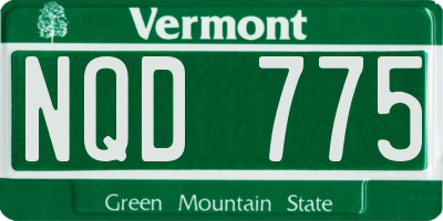 VT license plate NQD775