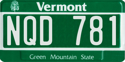 VT license plate NQD781