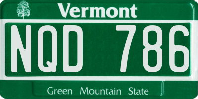 VT license plate NQD786