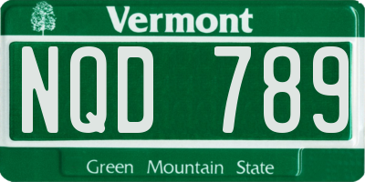 VT license plate NQD789