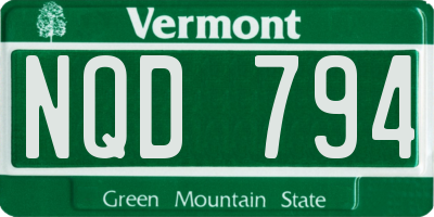 VT license plate NQD794