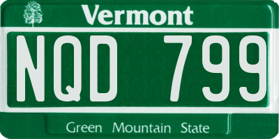 VT license plate NQD799