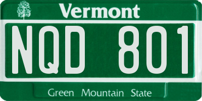 VT license plate NQD801