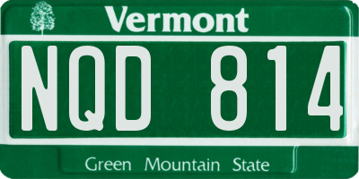 VT license plate NQD814