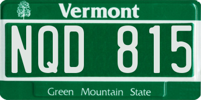 VT license plate NQD815