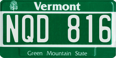 VT license plate NQD816