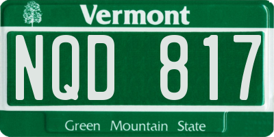 VT license plate NQD817