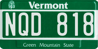 VT license plate NQD818