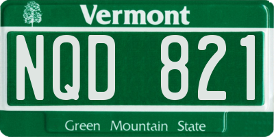 VT license plate NQD821