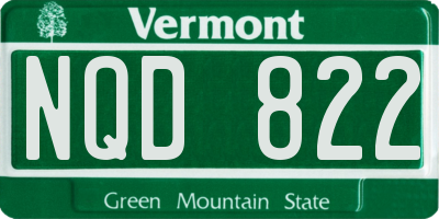 VT license plate NQD822