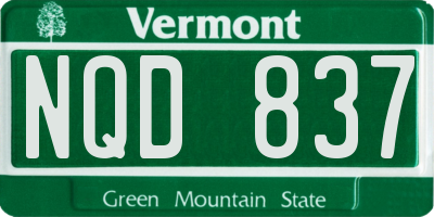 VT license plate NQD837