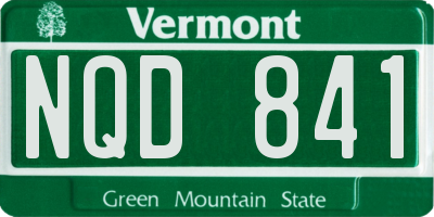 VT license plate NQD841