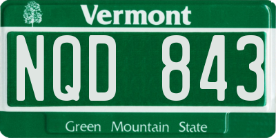 VT license plate NQD843