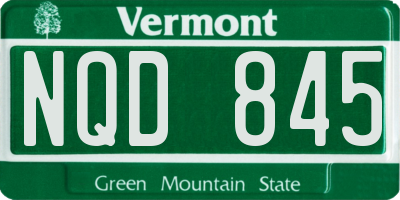 VT license plate NQD845