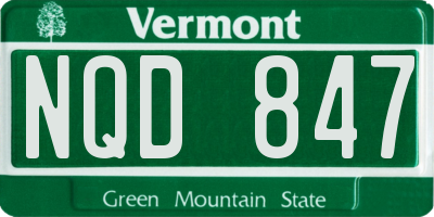 VT license plate NQD847