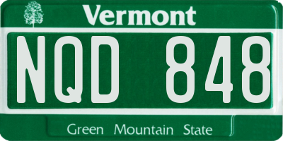 VT license plate NQD848
