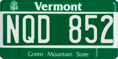 VT license plate NQD852