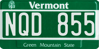 VT license plate NQD855