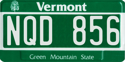 VT license plate NQD856