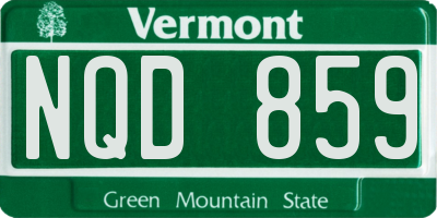 VT license plate NQD859