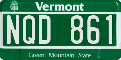 VT license plate NQD861