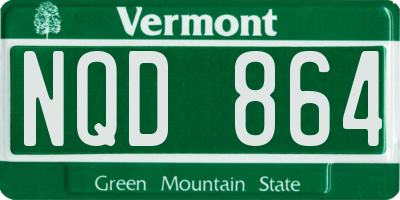 VT license plate NQD864