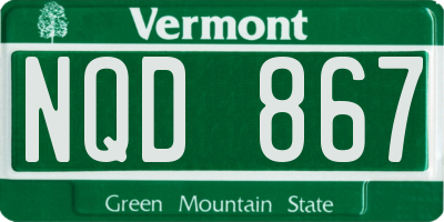 VT license plate NQD867
