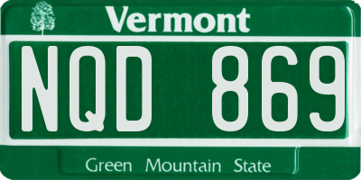 VT license plate NQD869