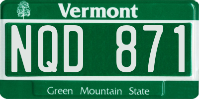 VT license plate NQD871