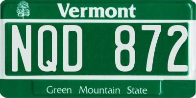VT license plate NQD872