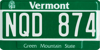 VT license plate NQD874