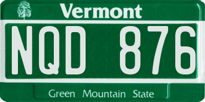 VT license plate NQD876
