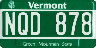 VT license plate NQD878
