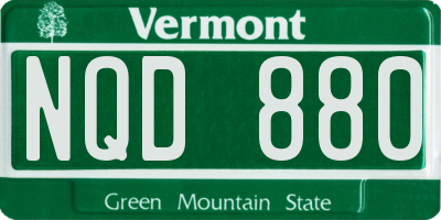 VT license plate NQD880
