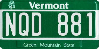 VT license plate NQD881