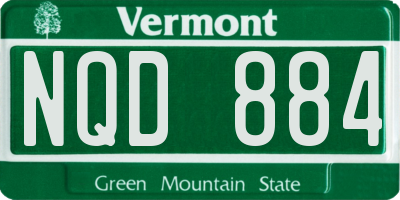 VT license plate NQD884