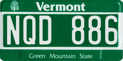 VT license plate NQD886