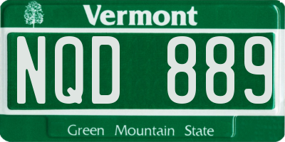 VT license plate NQD889