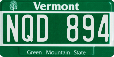 VT license plate NQD894