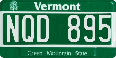 VT license plate NQD895