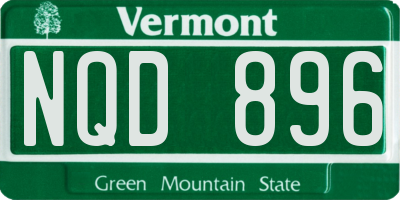 VT license plate NQD896