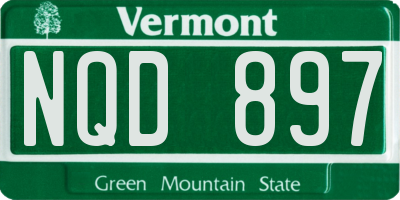 VT license plate NQD897